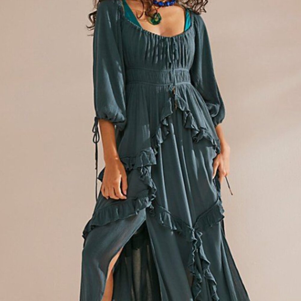 Free People In Your Dreams Maxi Dress in Green Balsam, Size M